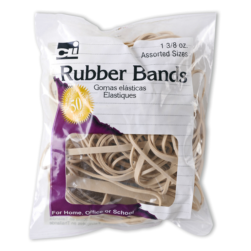 RUBBER BANDS NATURAL COLOR 1 3/8 OZ BAG The Knowledge Tree